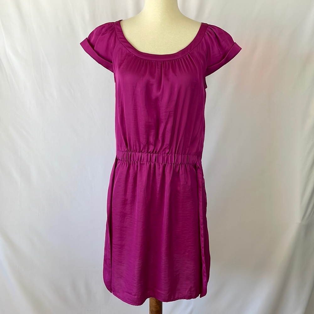 Banana Republic Magenta Lightweight Pocketed Cap Sleeve Dress w/Side Ties Size 4